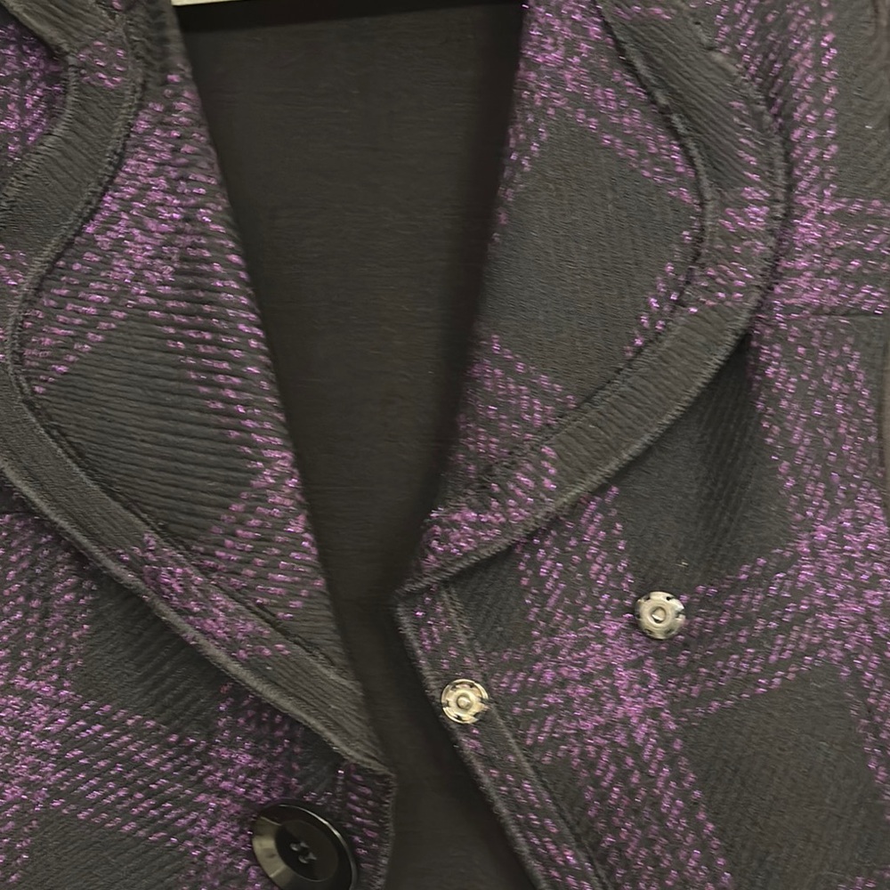 Plaid Women's Jacket in Black and Purple